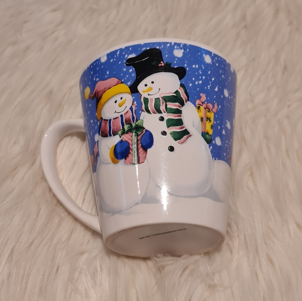 Holiday Christmas Snowman Couple Cup Mug